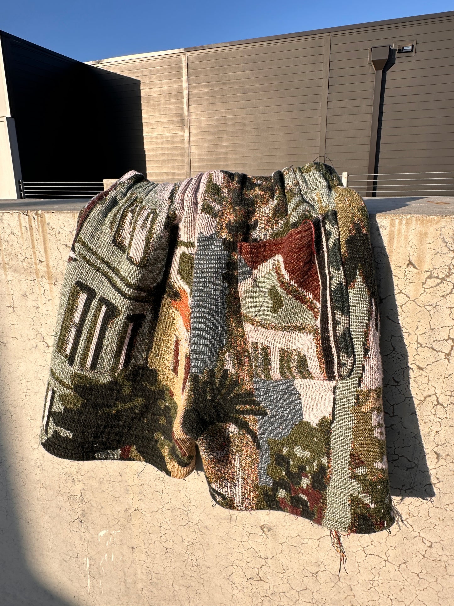 Rainbow row tapestry shorts
