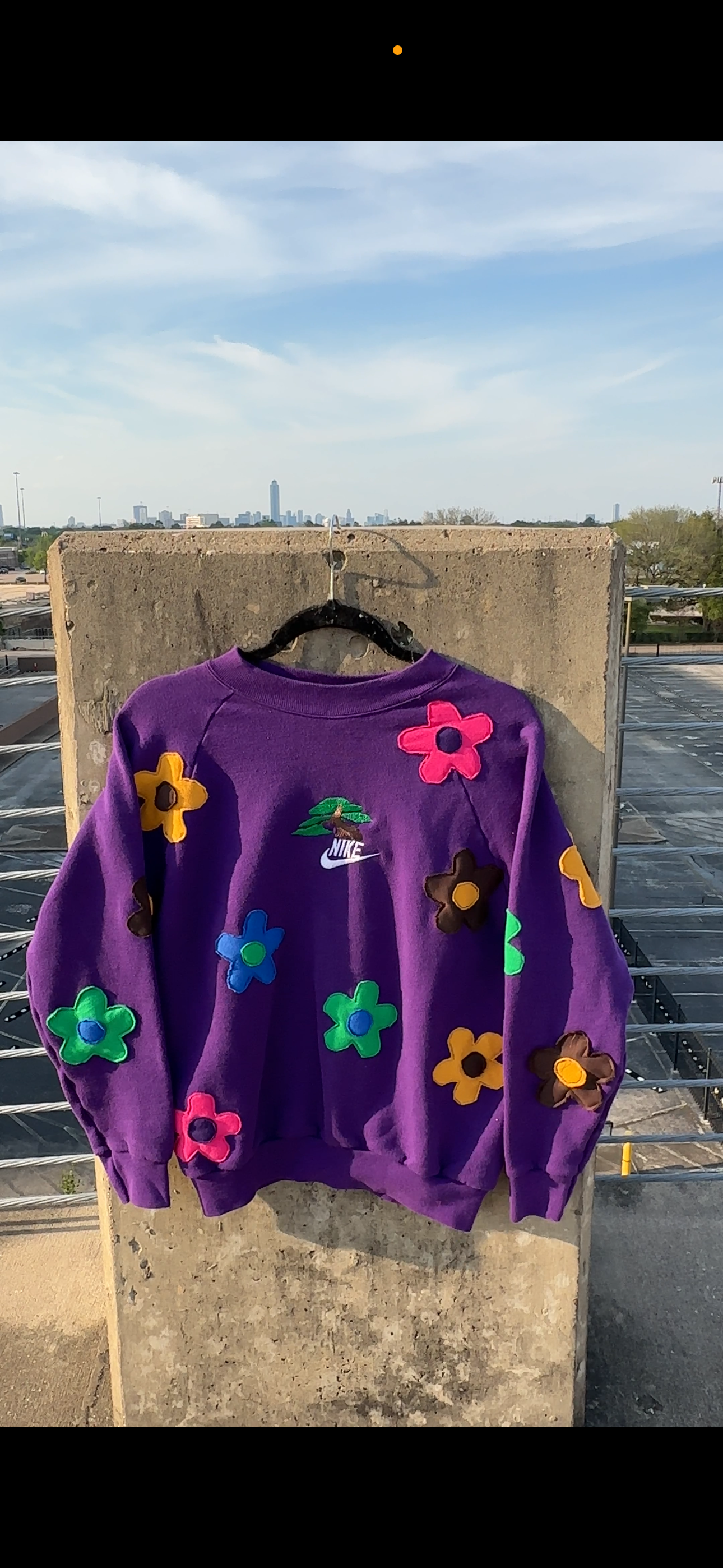 Purple Flower Sweater Size: Medium